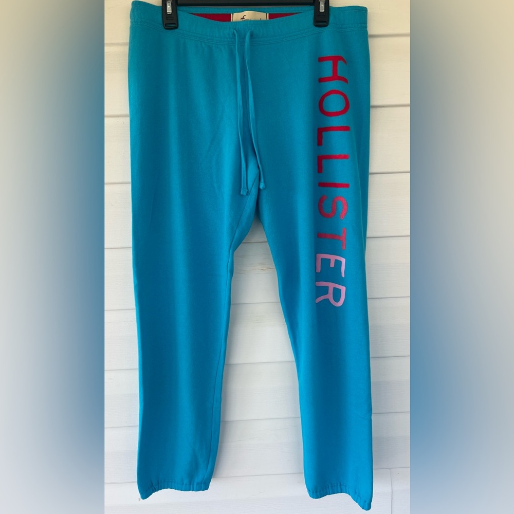 HOLLISTER Sweatpants Lounge Joggers Women’s Large Teal Soft Pants Sweats